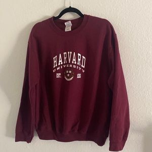 Medium Burgundy Harvard University Crew Neck Sweatshirt
